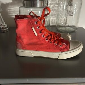 Balenciaga Red High-Top Sneakers